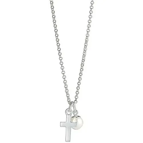 Molly B London First Communion Cross Necklace for Girls - Sterling Silver & Freshwater Pearl Pendant Ideal for Confirmation Gift Molly B London First Communion Cross Necklace for Girls - Sterling Silver & Freshwater Pearl Pendant Ideal for Confirmation Gift