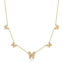 SUNXN Butterfly Necklace Dainty 18K Gold Cubic Zirconia Butterfly Choker Pendant Necklace for Women Teen Girls Jewelry Birthday Gifts