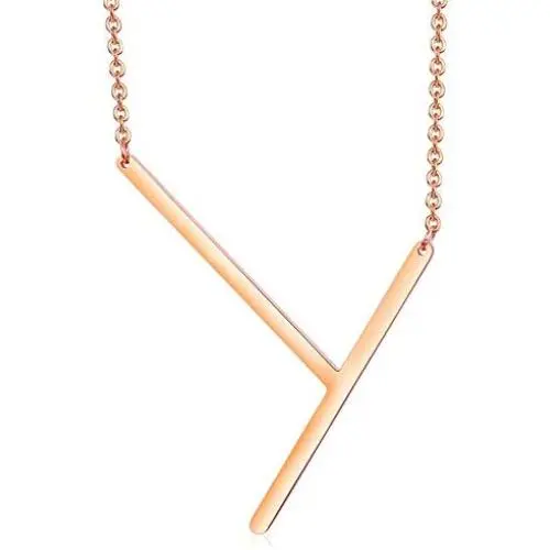 Finrezio Stainless Steel Large Initial Necklace Rose Gold Plated Big Letter Pendant Necklace for Women Mother from Alphabet 26 A-Z