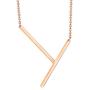 Finrezio Stainless Steel Large Initial Necklace Rose Gold Plated Big Letter Pendant Necklace for Women Mother from Alphabet 26 A-Z