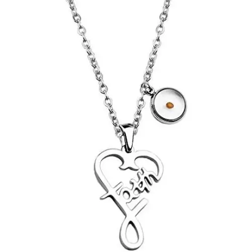 Mustard Seed Faith Love Heart Pendant Necklace Religious Jewelry Gift Mustard Seed Faith Love Heart Pendant Necklace Religious Jewelry Gift