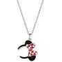 Disney Minnie Mouse Silver Plated Necklace, Minnie Ears and Red Polka Dot Bow Ribbon Pendant, 18”, Lobster Claw Closure, Official License Disney Minnie Mouse Silver Plated Necklace, Minnie Ears and Red Polka Dot Bow Ribbon Pendant, 18”, Lobster Claw Closure, Official License