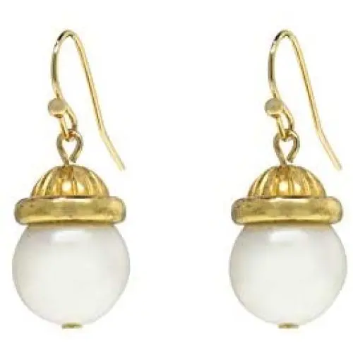 1928 Jewelry Gold-Tone Simulated Pearl Drop Earrings 1928 Jewelry Gold-Tone Simulated Pearl Drop Earrings