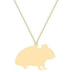 Cute Hamster Stainless Steel Pendant Necklace Fashion Animal Element Jewelry