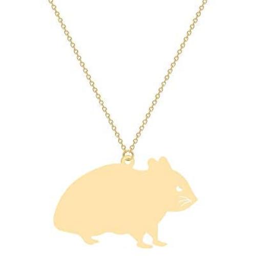 Cute Hamster Stainless Steel Pendant Necklace Fashion Animal Element Jewelry