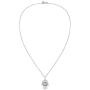 AeraVida Hamsa Hand with Evil Eye Simulated Turquoise Inlaid .925 Sterling Silver Pendant Necklace