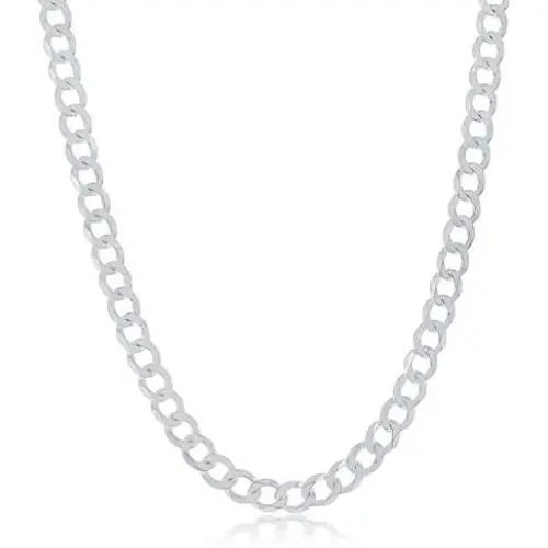 NYC Sterling Mens 5mm Solid Sterling Silver .925 Curb Link Chain Necklace, Made in Italy NYC Sterling Mens 5mm Solid Sterling Silver .925 Curb Link Chain Necklace, Made in Italy