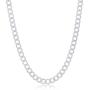 NYC Sterling Mens 5mm Solid Sterling Silver .925 Curb Link Chain Necklace, Made in Italy