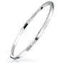 Personalized Engravable Plain Solid Flat Round Stackable Smooth Polished Bangle Bracelet For Women 925 Sterling Silver