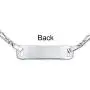 Engravable Identification ID Bracelet Figaro Name Plate Small Wrist 6 Inch For Women 925 Sterling Silver Nickle-Free Engravable Identification ID Bracelet Figaro Name Plate Small Wrist 6 Inch For Women 925 Sterling Silver Nickle-Free