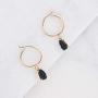 Humble Chic Simulated Druzy Hoop Earrings - Boho Teardrop Created Geode Stone Charm Dangle Drop Threader Loops for Women - Bohemian Sparkly Pendants