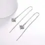 AOBOCO Sterling Silver Polaris Snowflake Thread Earrings, Crystal from Austria, Hypoallergenic North Star Dangle Drop Earrings, Fine Jewelry Gifts for Women