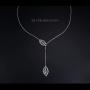 Long Necklace Sterling Silver Larait Bar Y Lariat Long Chain Drop Adjustable Necklace Gift for Her, 30''