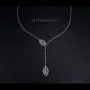Long Necklace Sterling Silver Larait Bar Y Lariat Long Chain Drop Adjustable Necklace Gift for Her, 30''