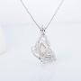 LGSY Sterling Silver Butterfly CZ Pearl Cage Pendants for Women, Essential Oil Diffuser Lockets for Pearl Jewelry