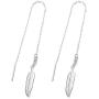 SA SILVERAGE Sterling Silver Feather Threader Drop Dangle Earrings