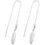 SA SILVERAGE Sterling Silver Feather Threader Drop Dangle Earrings