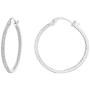 PAVOI 14K Gold Plated 925 Sterling Silver Post Cubic Zirconia Hoop Earrings 30/15mm