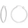 PAVOI 14K Gold Plated 925 Sterling Silver Post Cubic Zirconia Hoop Earrings 30/15mm