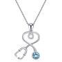 AOBOCO Sterling Silver Stethoscope Necklace Embellished with Crystals from Austria/Simulated Opal Birthstone, Medical Jewelry for Doctor Nurse Medical Student RN Nurse Gifts for Women