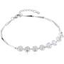 Crystalline Azuria Wedding Set White Zirconia Crystals Strand Necklace Dangle Earrings Bracelet 18 ct White Gold Plated