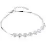 Crystalline Azuria Wedding Set White Zirconia Crystals Strand Necklace Dangle Earrings Bracelet 18 ct White Gold Plated