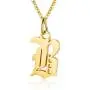 Letter Necklaces for Women Personalized Necklaces 18K Gold Plated Initial Pendant Old English Name Necklaces A-Z Bridesmaid Gift for Girls