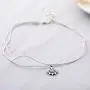 Jovono White Boho Necklace Sun Pendant Jewelry Chain for Women and Girls (Silver)