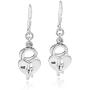 Romantic Key to My Heart .925 Sterling Silver Dangle Earrings