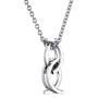 INRENG Unisex Stainless Steel Rings Pendant Necklace Kissing Fish Design Creative Jewelry Free Link Chain