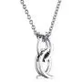 INRENG Unisex Stainless Steel Rings Pendant Necklace Kissing Fish Design Creative Jewelry Free Link Chain