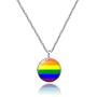 Gzrlyf Gay Pride Necklace Rainbow Pendant Necklace Gay Lesbian LGBT Pride Jewelry