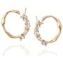 ORDOR 14K yellow-gold-plated-brass Circle stud Earrings For Women 0.76'' x 0.78'' /Silver post/Nickel free/brass, Cubic Zirconia(white color)