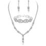 JOERICA Rhinestone Bridesmaid Set for Women Bridal Jewelry Sets Necklace Bracelet Earrings Set Gifts Fit with Wedding Dress