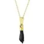In Season Jewelry 14k Gold Plated Black Figa Hand Evil Eye Protection Amulet Pendant Necklace 19''