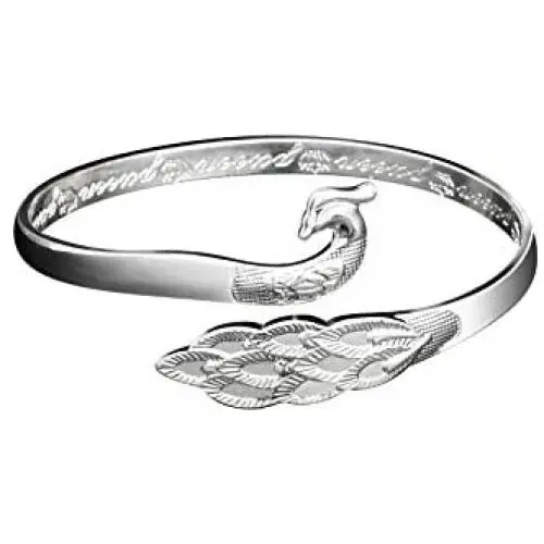 KLKL 925 Sterling Silver Bracelet,The for Your Best Friend or Sister, Peacock Bracelet, Cuff Jewelry KLKL 925 Sterling Silver Bracelet,The for Your Best Friend or Sister, Peacock Bracelet, Cuff Jewelry