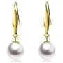 18k Gold Earrings for Women, Cultured Freshwater Pearl Dangle Fine Jewelry Earring, 8 mm