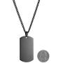 HZMAN Mens High Polishing Stainless Steel Dog Tag Pendant Necklace 22+2 Inch Link Chain