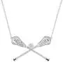 Crystaluxe Lacrosse Sticks Necklace with Swarovski Crystals in Sterling Silver, 16'' + 2'' Extender Crystaluxe Lacrosse Sticks Necklace with Swarovski Crystals in Sterling Silver, 16'' + 2'' Extender