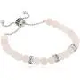 14K Rose Gold- or Sterling Silver-Plated Semi-Precious Gemstone and Rose Quartz Beaded Bolo Adjustable 9'' Bracelet - Choice of Gem Color & Sentiment