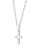 925 Sterling Silver Tiny Outline Cross Pendant Necklace for Infants Kids 16''