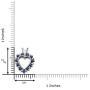 September Birthstone - Blue Sapphire and Diamond Heart Pendant Necklace in 10K White Gold (2mm Blue Sapphire)