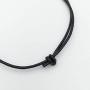 HERMISS Faux Fake Single Pearl Bracelet Black Leather Jewelry Hademade for Women Girl Gift