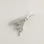 KOEDLN 2pcs Barber Scissors Comb Pin Brooch with Crystal Badges Clothes Bags Jewelry KOEDLN 2pcs Barber Scissors Comb Pin Brooch with Crystal Badges Clothes Bags Jewelry