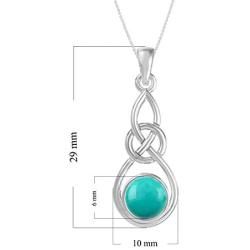 Moonstone Turquoise Labradorite Lapis Pendant Necklace Celtic Knot with 18 Inches Chain