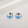 JRSIAL Small Hinged Opal Hoop Earrings Silver Plated Fashion Jewelry for Women Party Fashion Dainty Earring Gifts Unisex
