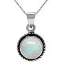Silvershake Round Stone or Shell 925 Sterling Silver Rope Solitaire Cabochon or Inlay Style Pendant Necklace Jewelry for Women Silvershake Round Stone or Shell 925 Sterling Silver Rope Solitaire Cabochon or Inlay Style Pendant Necklace Jewelry for Women