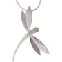 Good Luck Gift Women Cubic Zirconia Stainless Steel Dragonfly Pendant Chain Necklace 18 inch Jewelry