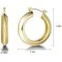 FANCIME Half Open Hoop Stud Earrings Triple Thin/Thick Tube High Polished Hoop Earrings 14K Yellow/White Gold Plated Fashion Statement Jewelry Gift for Women Teens Girls Mom