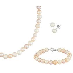 Fresh Water Potato Pearl Sterling Silver Necklace, 18'', Bracelet, 7.5'', and Earring Set